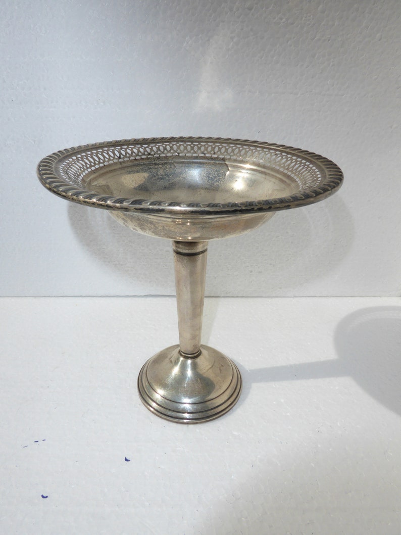 Antique Gruen Weighted Sterling Pedestal Silver Candy Dish image 2