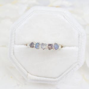 Raw Moonstone ring, Moonstone wedding band, Rainbow Moonstone ring, Raw gem ring, Raw stone rings, Raw crystal ring, Raw gemstone ring