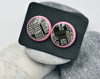 Nerd colorful earrings Cool jewelry for engineer woman Geek Valentine's Day gift present