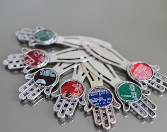 Metal hand pcb bookmarks made from recycled circuit boards |Valentine's Day geek Valentine's Day gift for book lover