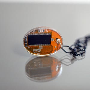 Computer cyberpunk circuitboard necklace pendant