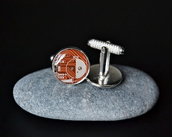 Geeky computer accessory Cool gift for tech guy  Circuit cufflinks