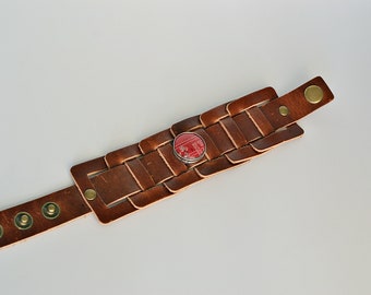 Geek leather bracelet Unusual man bracelet Creative nerdValentine's Day present for him