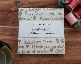 Moda Hometown Girl Fabric Charm Pack by Pat Sloan, Quilt fabric, charm pack, cotton fabric, designer fabric, fabric shop