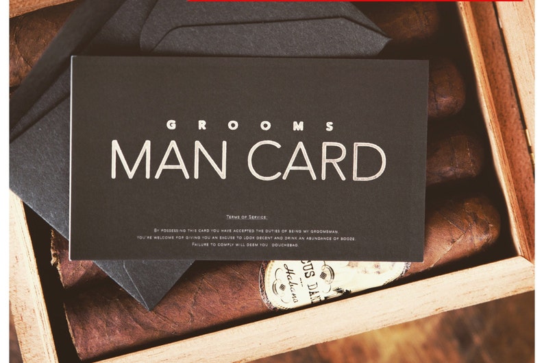 Will you be my Groomsman FUNNY Groomsman Proposal The MAN CARD image 1