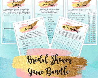 Bridal Shower Games Bundle - Printable Digital Download