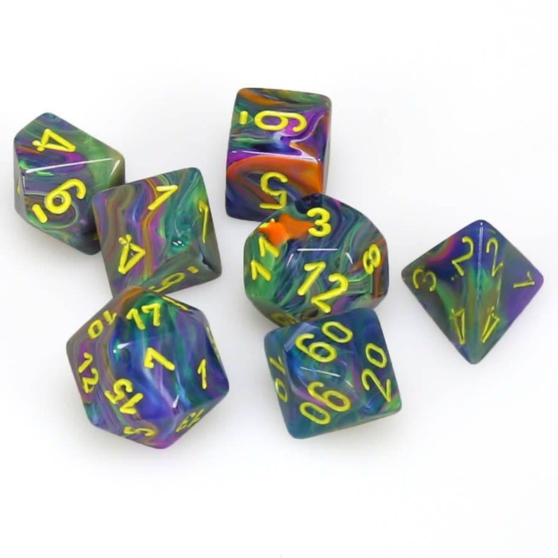 7-Die Set Festive CHX27449 Chessex RioYellow