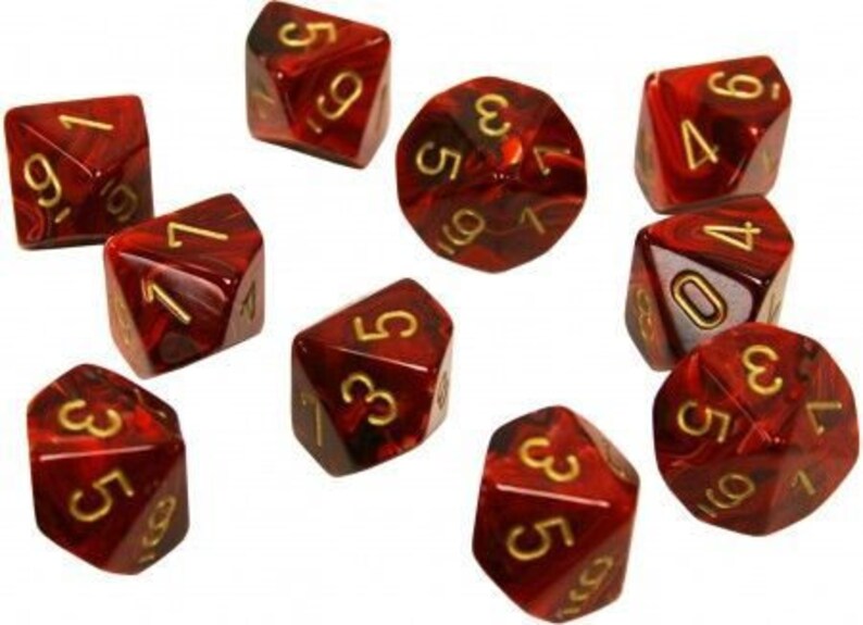 BurgundyGold 10d10 Vortex CHX27234 Chessex