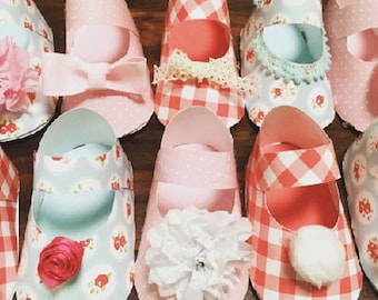 Shabby Chic Baby Shower Baby Shoe Favor- PRINTABLE PDF