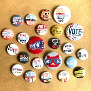 Mix & Match 1" Button Pin Gift- Vote Button Pins- Go Vote- Vote out Hate- Vote for Unity- Vote for the future Election Pins Jacket Pins