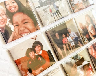 9 Memories Photo Square Gift 2" x 2" Custom Photo  Valentines Day  Gift Photo Memories Gift Photo Magnet for Fridge  Holiday Gift Birthday