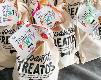 Impawtent Treatos - Dog Treat Bag/ Goody Bag for Dog Birthday