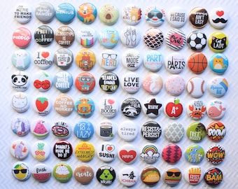 Mix & Match Button Pins- Your Pick Cute Button Pin Gift