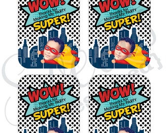 SuperHero Party-Thank You Favor Tags- CUSTOM Printable PDF