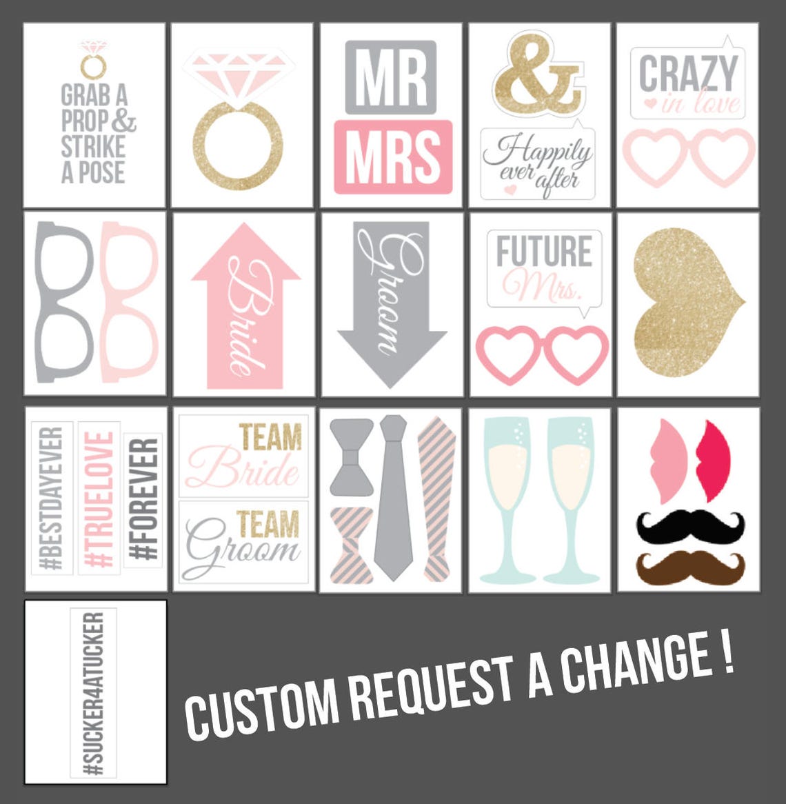 Bridal Shower/wedding Photo Booth Props Printable PDF - Etsy