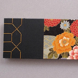 Notebook with Japanese fabric printed with flowers