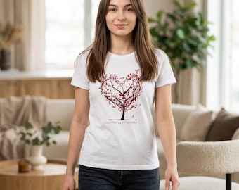 All You Need Is Love Red Heart Tree T-Shirt | Soft Ringspun Cotton Tee
