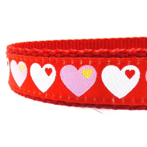 Red Hearts Dog Collar, Heart Dog Collar, Ribbon Dog Collar - Etsy