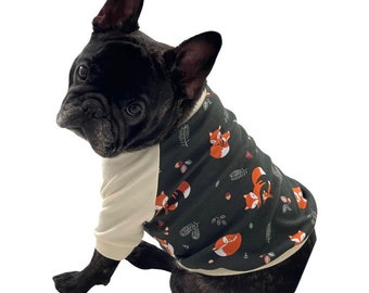 Foxes dog shirt , small dog clothes, Dog clothes, shirt for French bulldogs, fall , harvest