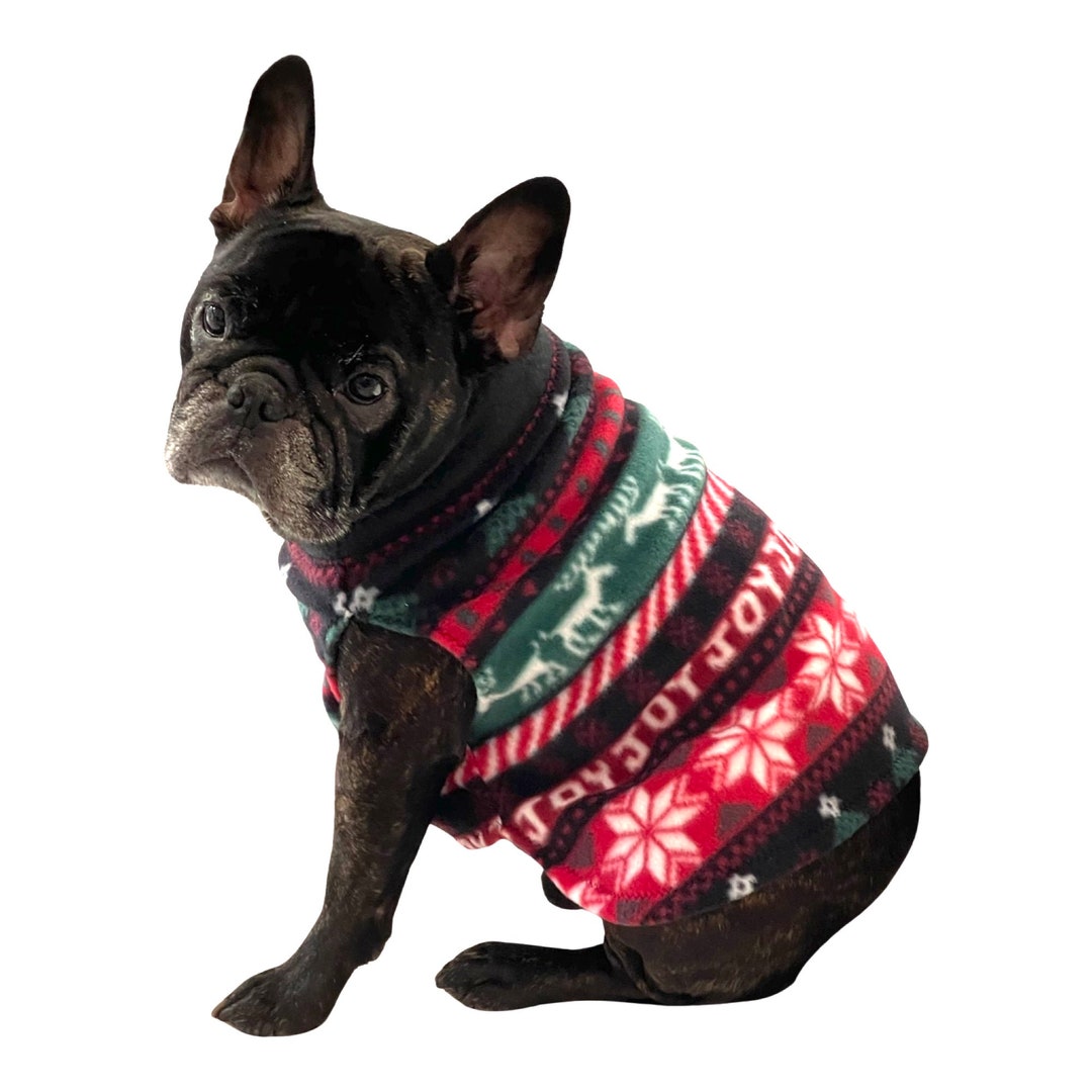 Christmas Fleece Dog Sweater, Christmas Tree Dog Sweater, Reindeer Dog