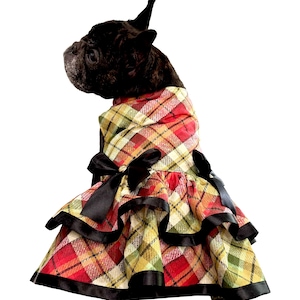 french bulldog christmas dress Christmas Red Dog Tutu | Dog Skirt Outfit in Red