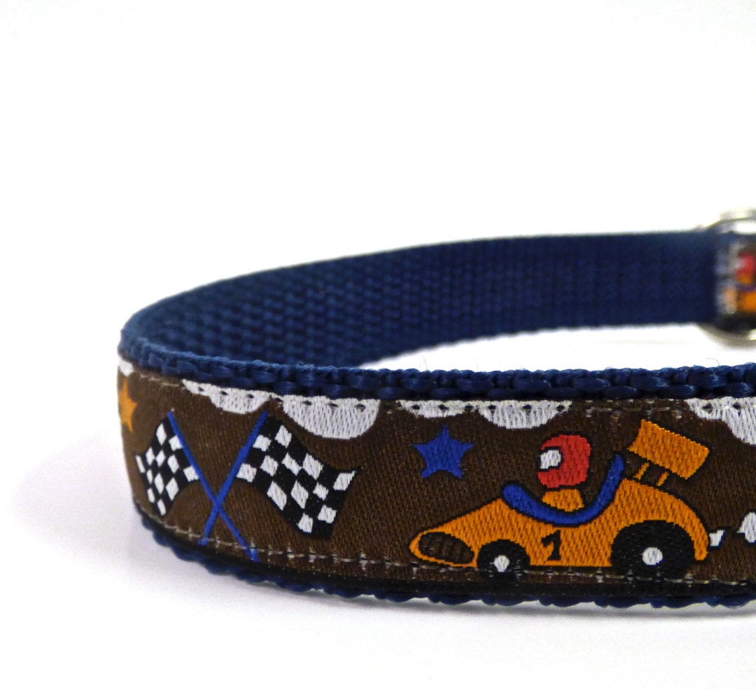 Cars Dog Collar Boy Dog Collar Brown Dog Collar Navy Dog Etsy