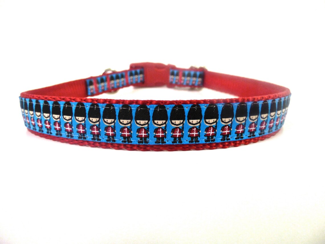 Soldiers Dog Collar Boy Dog Collar Blue Dog Collar Red Dog Etsy