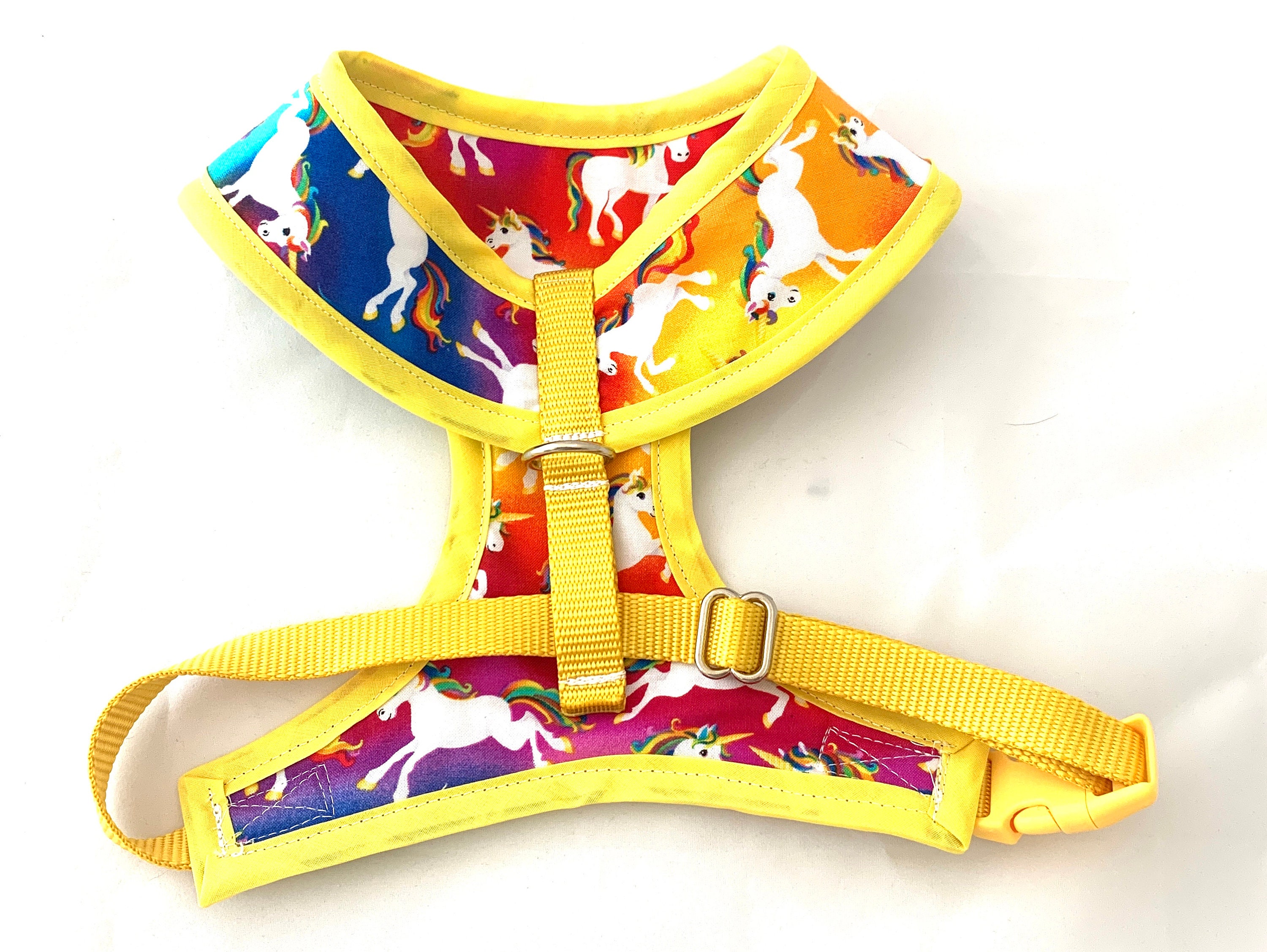 Unicorn dog harness blue red yellow orange soft Etsy