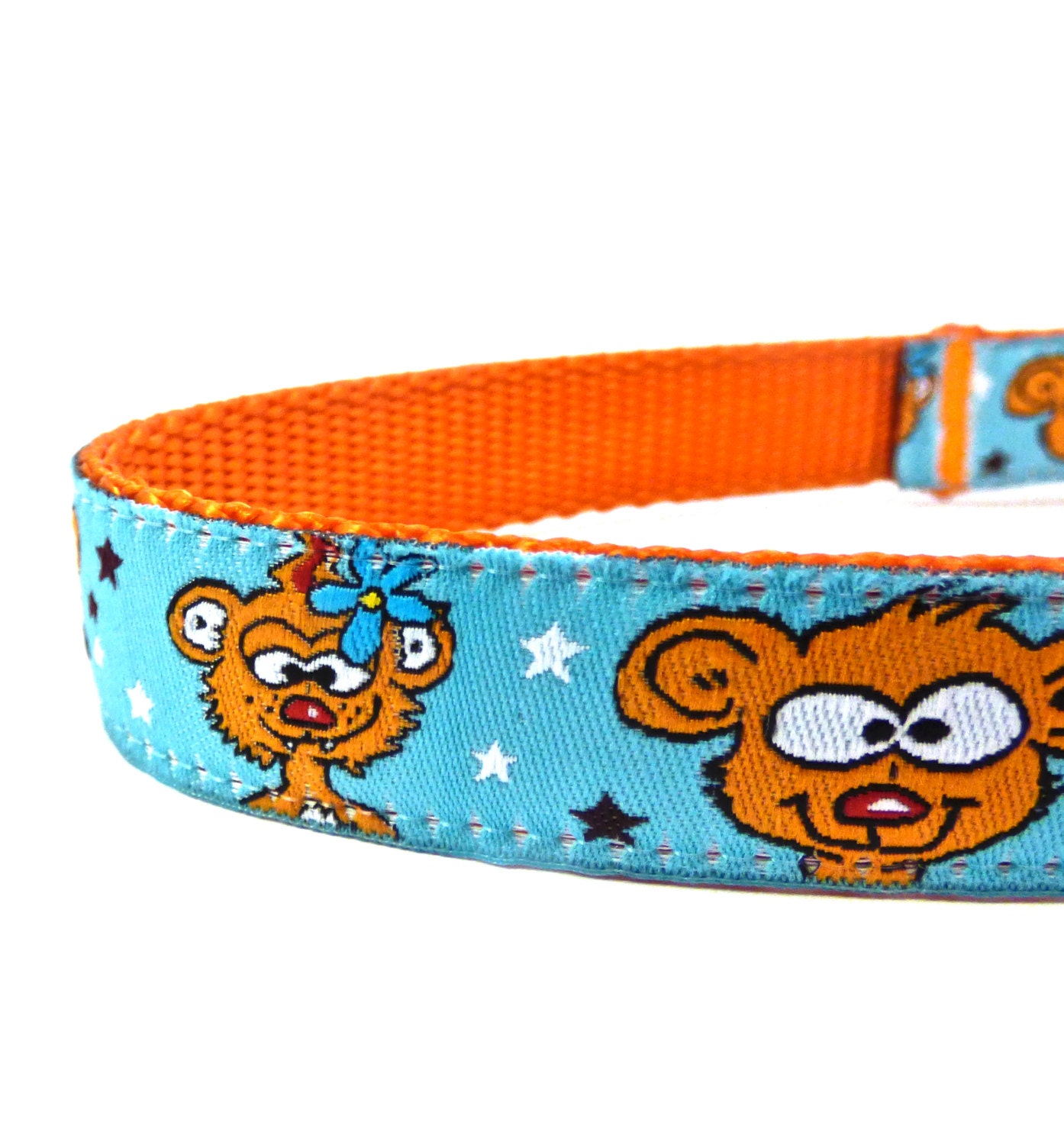 Bear Dog Collar Fun Dog Collar Blue Dog Collar Orange Dog Etsy