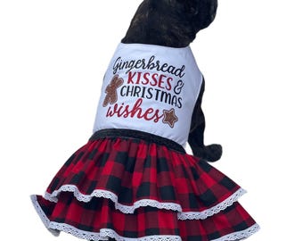 Christmas  dog dress, holiday dog dress, winter dress, dress for small dog, holiday dress, dress for Fre