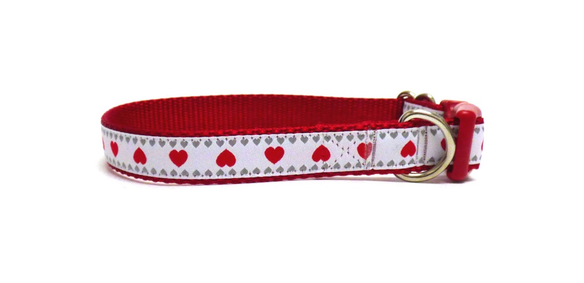 Hearts dog collar red dog collar hearts dog collar ribbon Etsy.de