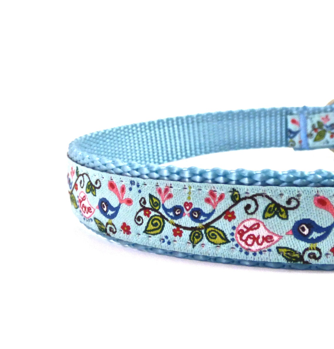 Birds Dog Collar Blue Dog Collar Etsy