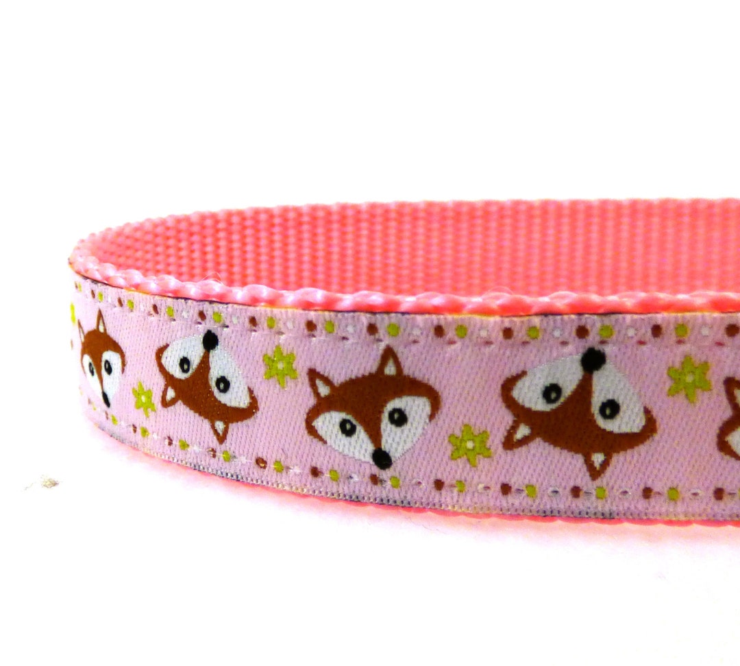 Fox Dog Collar, Pink Dog Collar, Ribbon Dog Collar Etsy