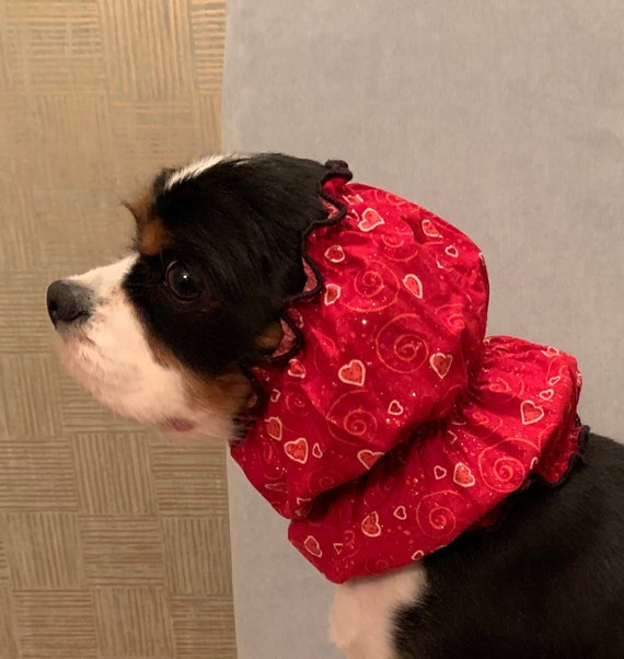 Valentine S Day Hearts In Red Dog Snood Feeding Etsy