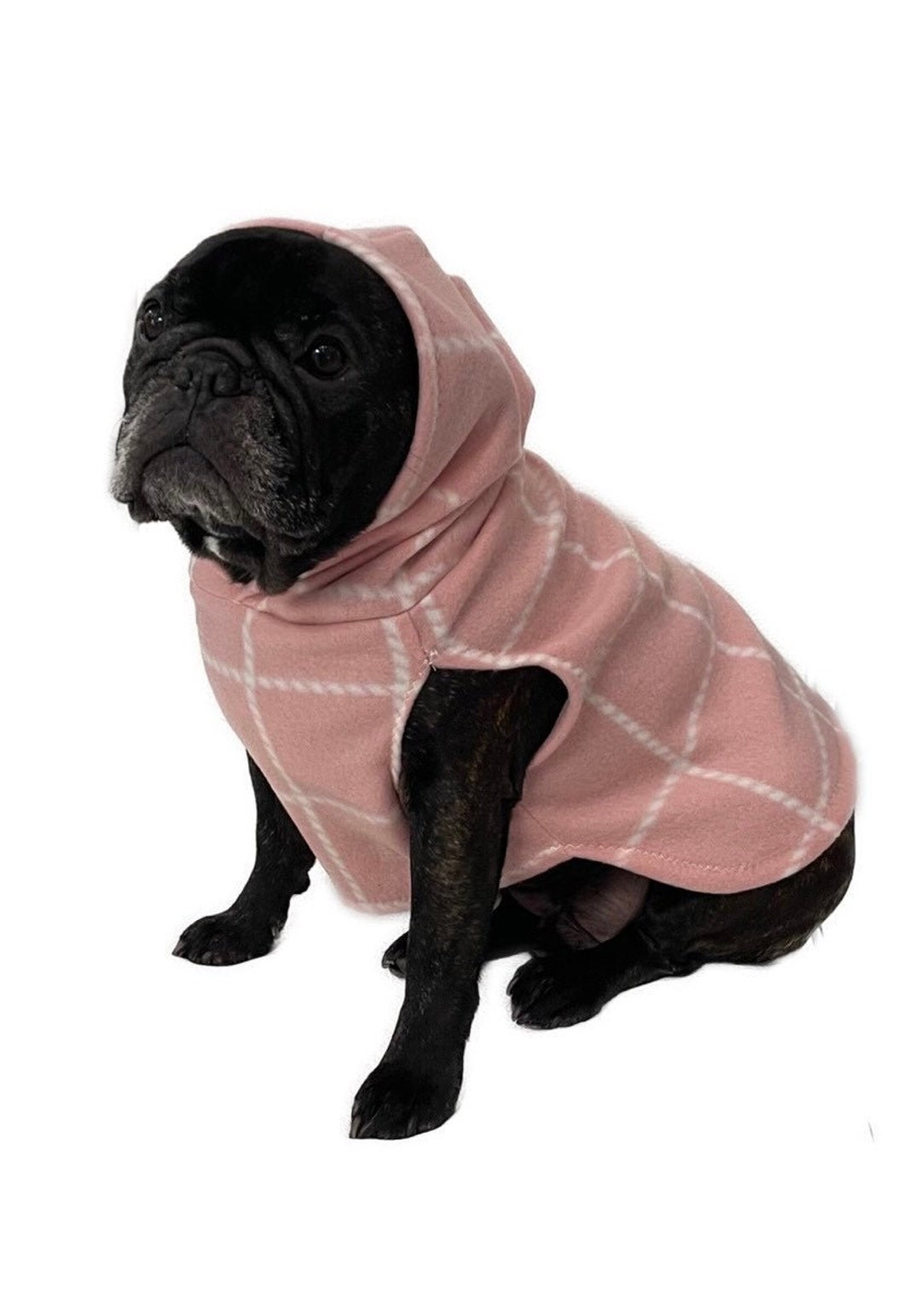 Blush Plaid Fleece Dog Sweater Pink Dog Sweater Sweater for Etsy