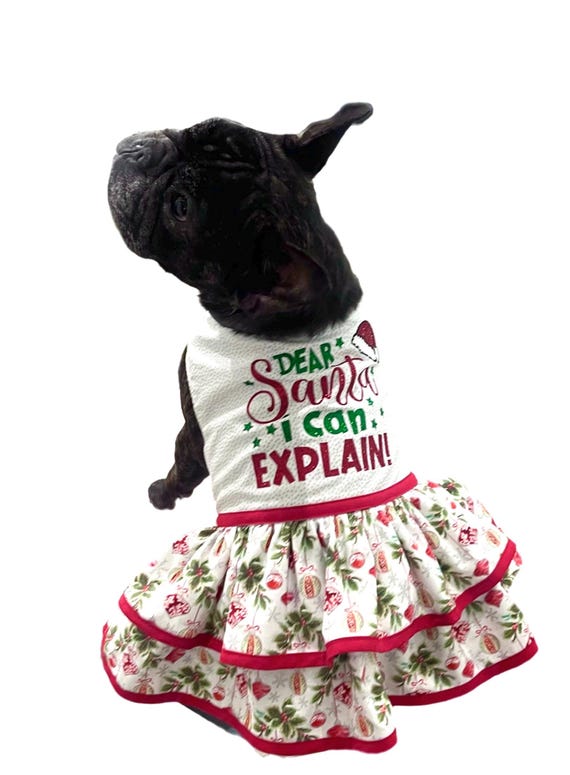 french bulldog christmas dress Christmas- French Bulldog Dresses for Females