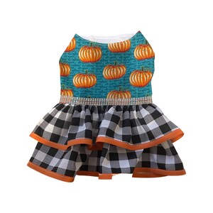thanksgiving dog dress, pumpkins dog dress, fall dog dress