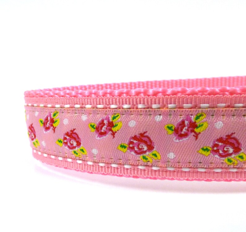 Pink Roses Dog Collar Rosebuds Flowers Floral Dog Collar Etsy