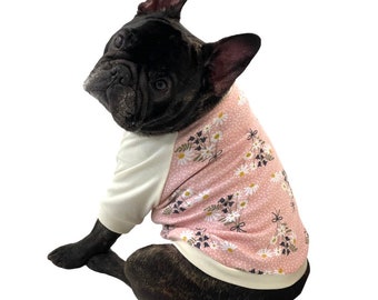 floral dog shirt , small dog clothes, Dog clothes, shirt for French bulldogs