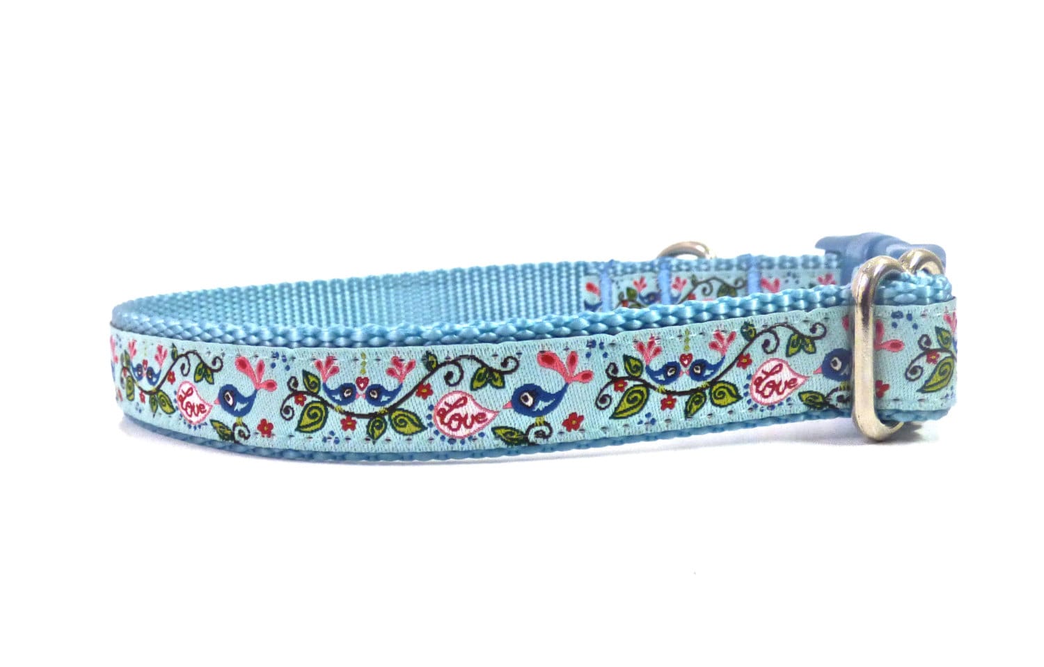 Birds dog collar blue dog collar Etsy