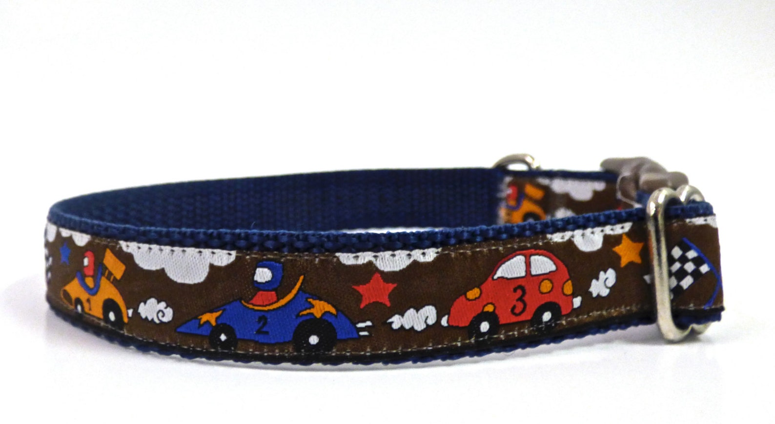 Cars Dog Collar Boy Dog Collar Brown Dog Collar Navy Dog Etsy