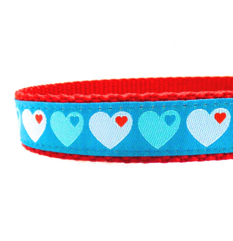 Hearts Dog Collar Blue Dog Collar Day Dog Etsy