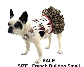 Christmas Dog Dress, Holiday Dog Dress, Leopard Print dog Dress, Christmas Tree Dog Dress, Dog Dress on Sale