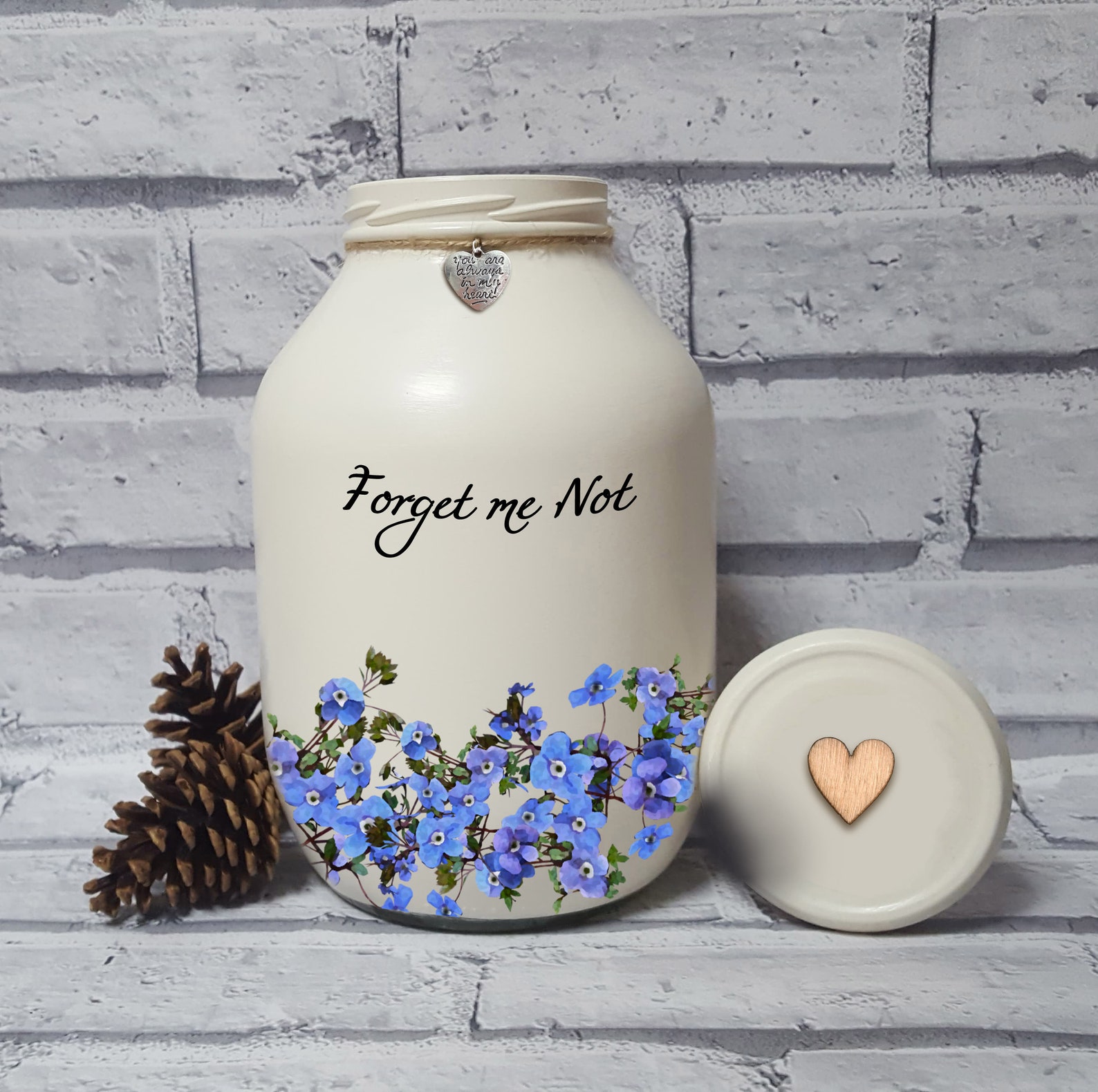Hand Painted me not Urn Hand Painted floral Urn Etsy