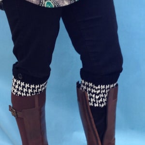 Houndstooth Boot Cuffs/ Faux Leg Warmer