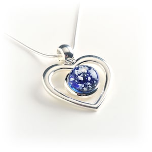 Ashes in Glass Necklace - The Eternal Love Pendant Cobalt Blue - Pet Memorial