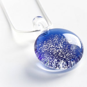 Glass Cremation Jewelry - The Perpetual Pendant - Cobalt Blue