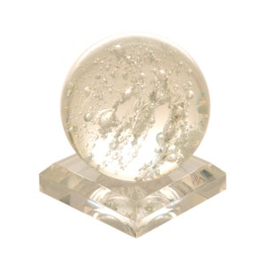 Handblown Glass Cremation Ash Paperweight - The Eternal Orb, Crystal Clear- Memorial Keepsake - Grateful Glass