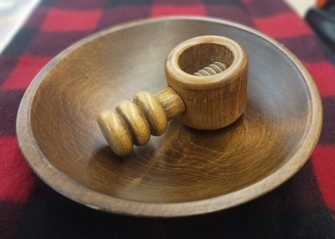 Nut Cracker and Bowl Set Wooden Etsy