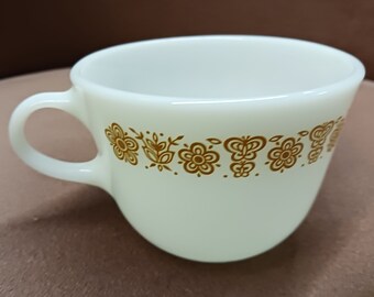 SET OF 4 - Vintage Pyrex Butterfly Gold Coffee Mug 1970'S